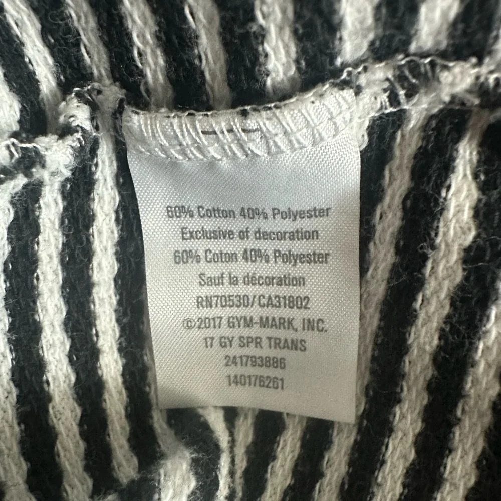 Gymboree Panda Black and White Striped Dress with Pink Trim Size 12-18 months